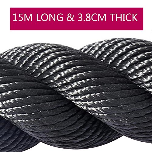 Turefans Cuerda de Batalla,Battle Rope,Cuerda Fitness , 38mm*15m ,38mm*12m (12m * 38mm Negro, Dorado) Turefans Cuerda de Batalla,Battle Rope,Cuerda Fitness , 38mm*15m ,38mm*12m (12m * 38mm Negro, Dorado)