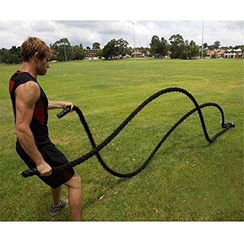 Turefans Cuerda de Batalla，Battle Rope，Cuerda Fitness ， 38mm*15m ，38mm*12m (12m * 38mm Negro, Dorado)