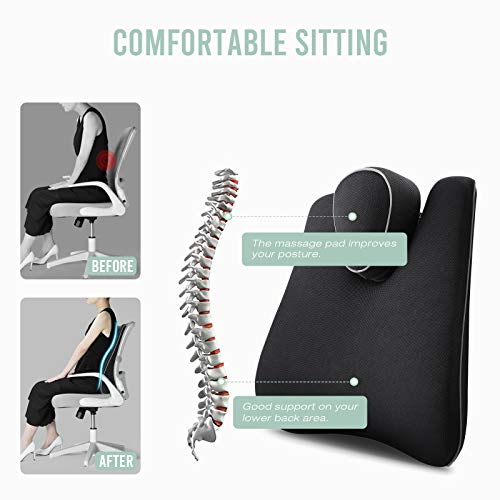 Tusscle Cojin Lumbar Coche,Nuevo Respaldo Lumbar Soporte de Esponja Memoria,Almohada de Apoyo Lumbar de Espalda por Silla Oficina,Golpe extraíble Tusscle Cojin Lumbar Coche,Nuevo Respaldo Lumbar Soporte de Esponja Memoria,Almohada de Apoyo Lumbar de Espalda por Silla Oficina,Golpe extraíble