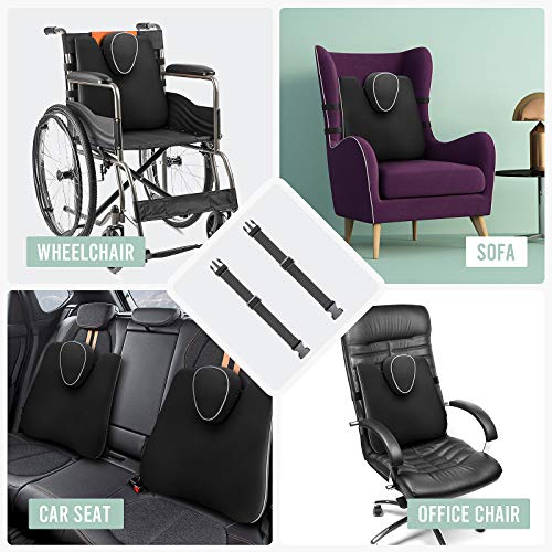 Tusscle Cojin Lumbar Coche,Nuevo Respaldo Lumbar Soporte de Esponja Memoria,Almohada de Apoyo Lumbar de Espalda por Silla Oficina,Golpe extraíble Tusscle Cojin Lumbar Coche,Nuevo Respaldo Lumbar Soporte de Esponja Memoria,Almohada de Apoyo Lumbar de Espalda por Silla Oficina,Golpe extraíble