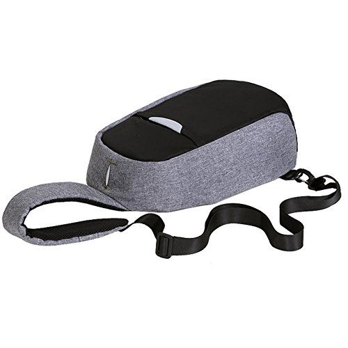 Tutoy Hombres USB Externa Carga Multi-Función Sling Bolsa Repelente Al Agua Anti Robo Bolsa para iPad-Gris Tutoy Hombres USB Externa Carga Multi-Función Sling Bolsa Repelente Al Agua Anti Robo Bolsa para iPad-Gris