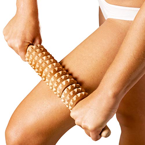 Tuuli Accessories Anti Celulitis Masajeador Rodillo Aparato Anticelulítico para Masaje del Cuerpo Maderoterapia Madera 40 cm