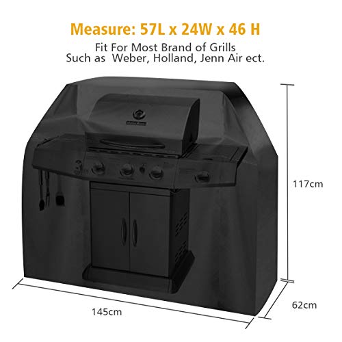 Tvird Funda para Barbacoa Impermeable, Cubierta para Barbacoa 300D Oxford 145 * 61 * 117cm,Protector para Barbacoa Anti-Viento/UV/Impermeabilidad,con Cuerda de Bloqueo Tvird Funda para Barbacoa Impermeable, Cubierta para Barbacoa 300D Oxford 145 * 61 * 117cm,Protector para Barbacoa Anti-Viento/UV/Impermeabilidad,con Cuerda de Bloqueo