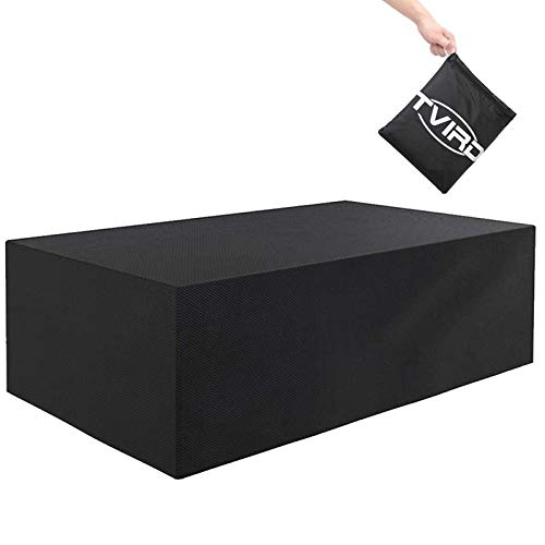 Tvird Funda para Muebles de Jardín,Copertura Impermeable para Mesas Rectangular,Cubierta de Exterior Funda Protectora Muebles Mesas Sillas Sofás Exterior 600D Oxford (242 x 162 x 100CM) -Negro