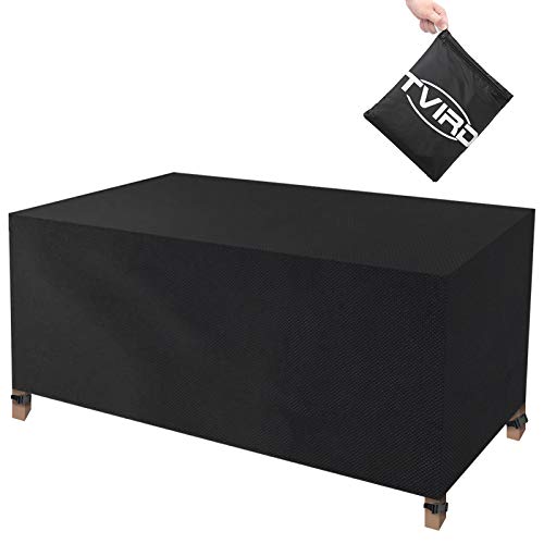 Tvird Funda para Muebles Impermeable,Funda Mesa Jardin,Cubierta para Exterior Funda Protectora Muebles Mesas Sillas Sofás Exterior 420D Oxford Impermeables Anti-Viento/UV(170 x 94 x 70CM)-Negro