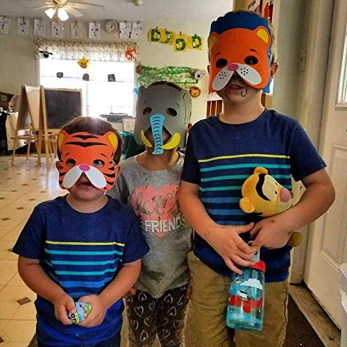 Tweal Máscaras de Animales,20 Piezas Máscaras de Espuma EVA para Niños para Cumpleaños Halloween Suministros de Fiesta de Navidad