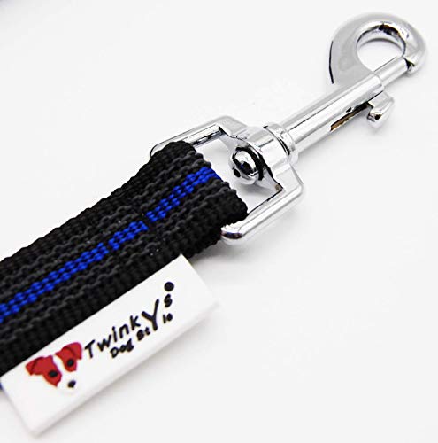 Twinkys Dog Style Made IN Germany Correa DE ADIESTRAMIENTO engomado 20 mm de Ancho para Perros de hasta 50 Kilos - Tiene ASA 15 Metros Azul Negro