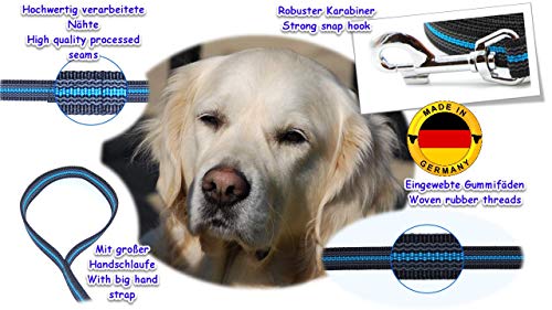 Twinkys Dog Style Made IN Germany Correa DE ADIESTRAMIENTO engomado 20 mm de Ancho para Perros de hasta 50 Kilos - Tiene ASA 15 Metros Azul Negro Twinkys Dog Style Made IN Germany Correa DE ADIESTRAMIENTO engomado 20 mm de Ancho para Perros de hasta 50 Kilos - Tiene ASA 15 Metros Azul Negro