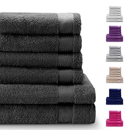 Twinzen Juego de 4 Toallas de Manos y 2 Toallas de Baño, de 100% Algodón, Sin Productos Químicos - Certificado Oeko Tex - Muy Absorbente Casa, Cuarto de Baño, Centro Deportivo, Gimnasio, Piscina Twinzen Juego de 4 Toallas de Manos y 2 Toallas de Baño, de 100% Algodón, Sin Productos Químicos - Certificado Oeko Tex - Muy Absorbente Casa, Cuarto de Baño, Centro Deportivo, Gimnasio, Piscina