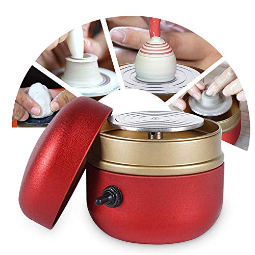 TWSOUL Mini máquina de rueda de cerámica (1500 RPM), máquina formadora con bandeja para bricolaje, trabajo de cerámica, artesanía en arcilla, tamaño de palma, plato giratorio de aluminio TWSOUL Mini máquina de rueda de cerámica (1500 RPM), máquina formadora con bandeja para bricolaje, trabajo de cerámica, artesanía en arcilla, tamaño de palma, plato giratorio de aluminio