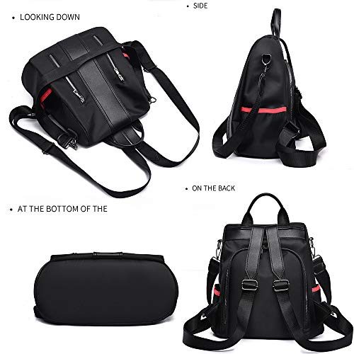 TXVSO Mujer Mujer Mochila Mochila Hombro Escuela Bolsa portátil antirrobo Impermeable Oxford Tela, Negro TXVSO Mujer Mujer Mochila Mochila Hombro Escuela Bolsa portátil antirrobo Impermeable Oxford Tela, Negro