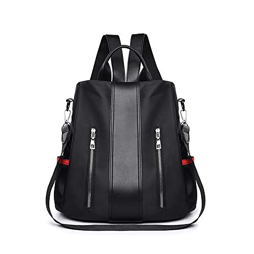 TXVSO Mujer Mujer Mochila Mochila Hombro Escuela Bolsa portátil antirrobo Impermeable Oxford Tela, Negro TXVSO Mujer Mujer Mochila Mochila Hombro Escuela Bolsa portátil antirrobo Impermeable Oxford Tela, Negro