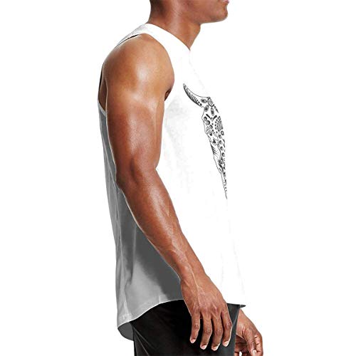 TYUHN Camiseta sin Mangas de músculo de Calavera de azúcar de Vaca para Hombre, Chaleco Esencial para Entrenamiento