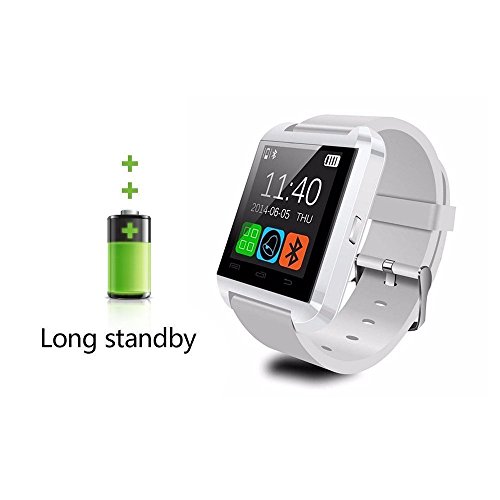 U Watch U8 - Smartwatch (pantalla 1.48", 64 MB, 128 MB RAM, Bluetooth, MicroUSB), blanco