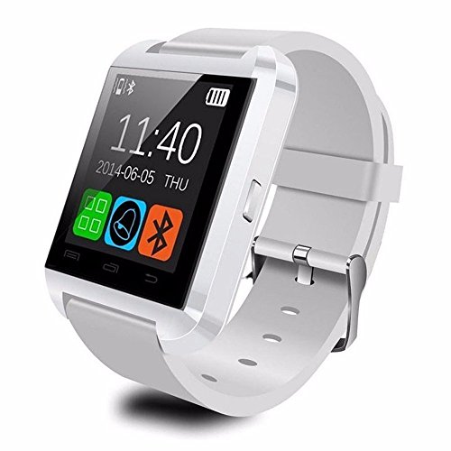 U Watch U8 - Smartwatch (pantalla 1.48", 64 MB, 128 MB RAM, Bluetooth, MicroUSB), blanco