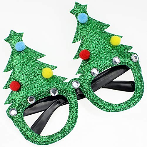 UBERMing Gafas de Navidad de Novedad 6 Piezas Gafas Decorativas Navideñas Navidad Brillo Creativo Gafas Divertidas Gafas de Navidad Gafas de Fiesta de Disfraces para Niños y Adultos