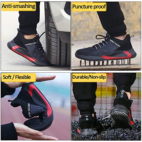 UCAYALI Zapatos de Seguridad con Punta de Acero para Hombre Zapatillas de Trabajo Puntera Reforzada Calzado de Protección Industria Construcción - Cómodos Ligeros y Antideslizantes(Negro, 42) UCAYALI Zapatos de Seguridad con Punta de Acero para Hombre Zapatillas de Trabajo Puntera Reforzada Calzado de Protección Industria Construcción - Cómodos Ligeros y Antideslizantes(Negro, 42)