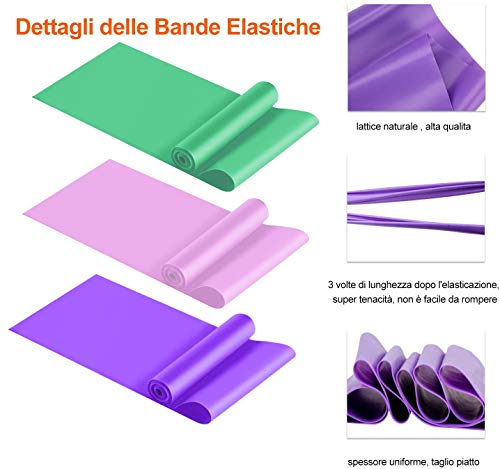 UCMDA Bandas de Resistencia y Bandas Elasticas Fitness - Bandas de Resistencia Con 3 Niveles de Resistencia y 3 Piezas Bandas Elasticas Fitness para Yoga , físico con diseños antideslizantes