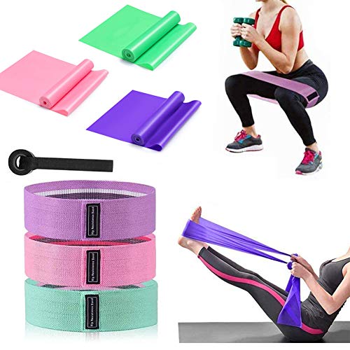 UCMDA Bandas de Resistencia y Bandas Elasticas Fitness - Bandas de Resistencia Con 3 Niveles de Resistencia y 3 Piezas Bandas Elasticas Fitness para Yoga , físico con diseños antideslizantes