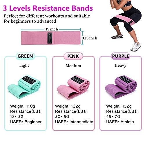 UCMDA Bandas de Resistencia y Bandas Elasticas Fitness - Bandas de Resistencia Con 3 Niveles de Resistencia y 3 Piezas Bandas Elasticas Fitness para Yoga , físico con diseños antideslizantes