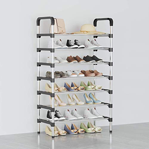 UDEAR Estante para Zapatos de 7 Niveles Organizador de Almacenamiento de Zapatos Estante para Zapatos Negro 56 * 30 * 127 CM