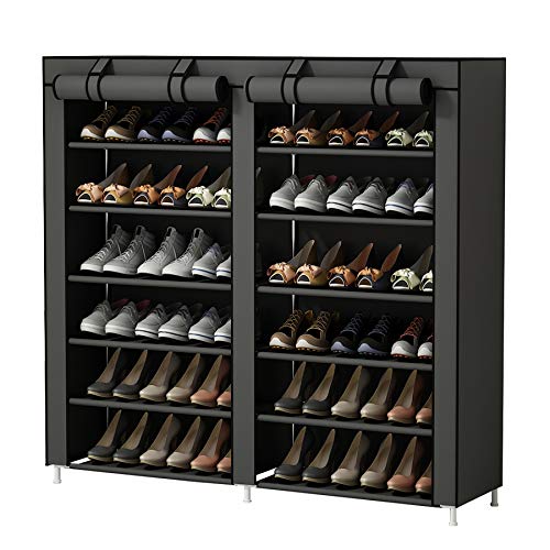 UDEAR Shoes Rack Organizador de Tela de Zapatos, Zapatero 7 Pisos con Resistente al Polvo Gris UDEAR Shoes Rack Organizador de Tela de Zapatos, Zapatero 7 Pisos con Resistente al Polvo Gris