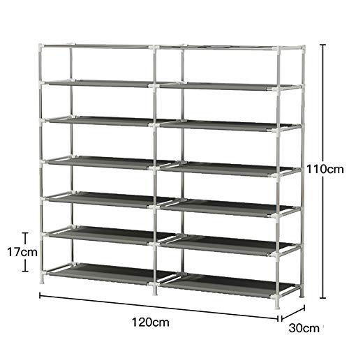 UDEAR Shoes Rack Organizador de Tela de Zapatos, Zapatero 7 Pisos con Resistente al Polvo Gris