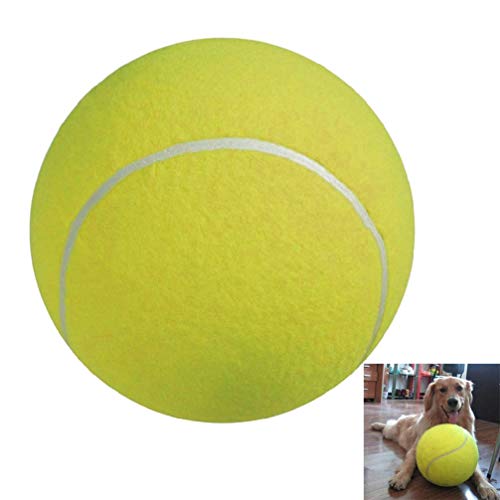 UEETEK 24CM Diámetro perro masticar juguete Pet Ball gigante pelota de tenis para perro de mascota grande jugando ejercicio