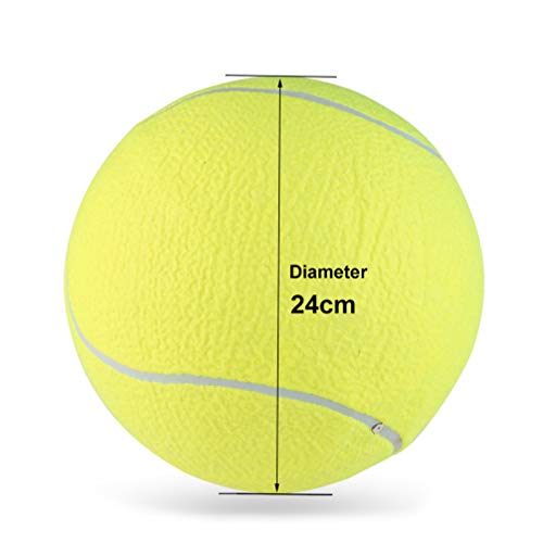 UEETEK 24CM Diámetro perro masticar juguete Pet Ball gigante pelota de tenis para perro de mascota grande jugando ejercicio