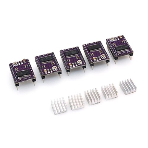 UEETEK 5 piezas DRV8825 Módulo de controlador de motor paso a paso de 4 capas con mini disipador de calor para la impresora 3D UEETEK 5 piezas DRV8825 Módulo de controlador de motor paso a paso de 4 capas con mini disipador de calor para la impresora 3D