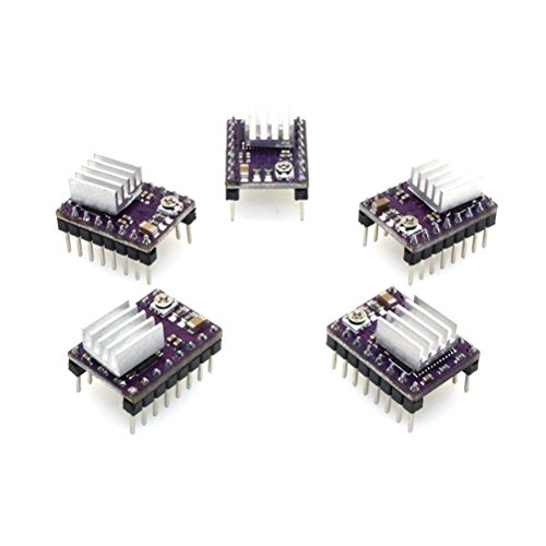 UEETEK 5 piezas DRV8825 Módulo de controlador de motor paso a paso de 4 capas con mini disipador de calor para la impresora 3D