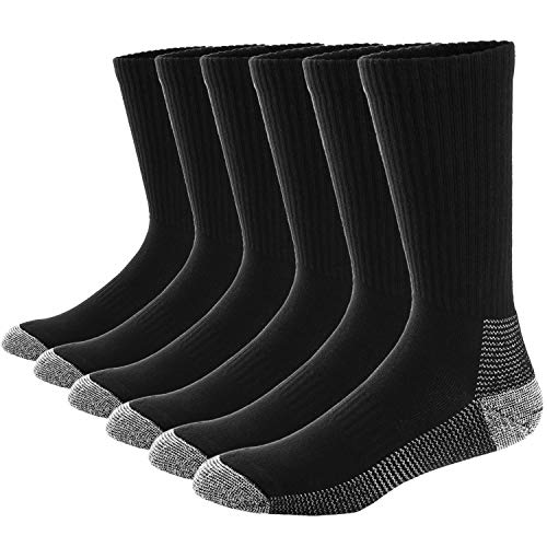 Ueither 6 Pares Calcetines de Algodón para Hombres Mujer Calcetines de Deporte Cushion Crew Socks