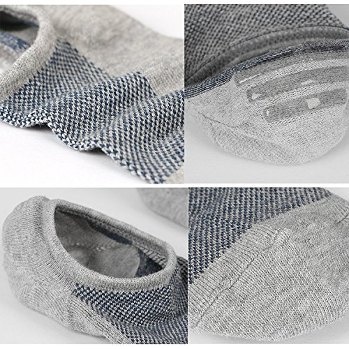 Ueither Calcetines Cortos Hombre Invisibles Respirable Calcetines tobilleros Algodón Antideslizantes (Tamaño: 38-44, Blanco/Gris (3 Pares Cada)) Ueither Calcetines Cortos Hombre Invisibles Respirable Calcetines tobilleros Algodón Antideslizantes (Tamaño: 38-44, Blanco/Gris (3 Pares Cada))