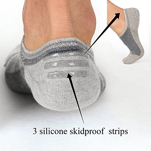 Ueither Calcetines Cortos Hombre Invisibles Respirable Calcetines tobilleros Algodón Antideslizantes (Tamaño: 38-44, Blanco/Gris (3 Pares Cada)) Ueither Calcetines Cortos Hombre Invisibles Respirable Calcetines tobilleros Algodón Antideslizantes (Tamaño: 38-44, Blanco/Gris (3 Pares Cada))