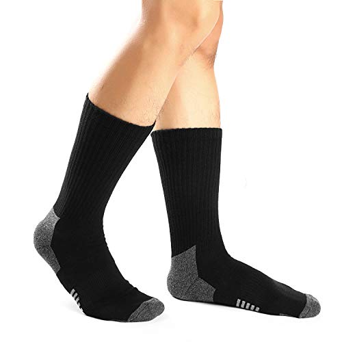 Ueither Hombre Mujer Cómodos y Transpirables Calcetines de deporte Acolchados Performance Crew Socks 6 Pares