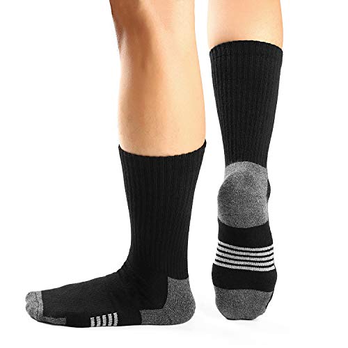 Ueither Hombre Mujer Cómodos y Transpirables Calcetines de deporte Acolchados Performance Crew Socks 6 Pares