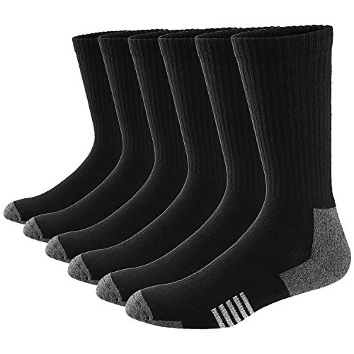 Ueither Hombre Mujer Cómodos y Transpirables Calcetines de deporte Acolchados Performance Crew Socks 6 Pares