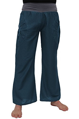 ufash Pantalones de Yoga de algodón, Ropa Deportiva para Hombres, con Cinturilla elástica, S/M, Petrol