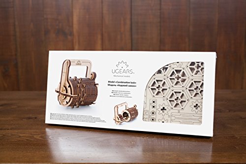 UGEARS Candado de Combinaciones - Puzzle de Madera 3D -Cerradura de Combinación Kit de Construcción