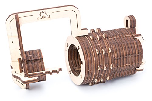 UGEARS Candado de Combinaciones - Puzzle de Madera 3D -Cerradura de Combinación Kit de Construcción