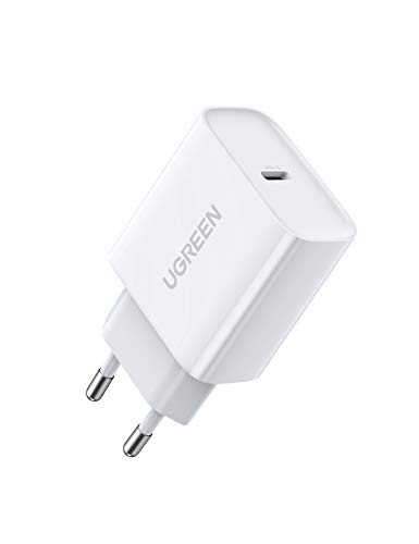 UGREEN 20W Cargador USB C Power Delivery 3.0 Carga Rápida para iPhone 12 12 Pro 12 Mini 12 Pro MAX Se 2020 X XS MAX 8 iPad Pro Airpods MAX, Cargador Móvil QC 3.0 para Samsung S10 S9 Xiaomi Redmi 9