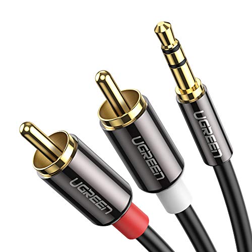 UGREEN Cable Audio Estéreo Jack 3,5mm a 2RCA, Cable Minijack 3,5mm a 2 RCA Macho a Macho con Conector Metálico para Móvil iPhone iPod Smart TV Reproductor MP3 Tablet PC Amplificador Altavoz, 1Metros UGREEN Cable Audio Estéreo Jack 3,5mm a 2RCA, Cable Minijack 3,5mm a 2 RCA Macho a Macho con Conector Metálico para Móvil iPhone iPod Smart TV Reproductor MP3 Tablet PC Amplificador Altavoz, 1Metros