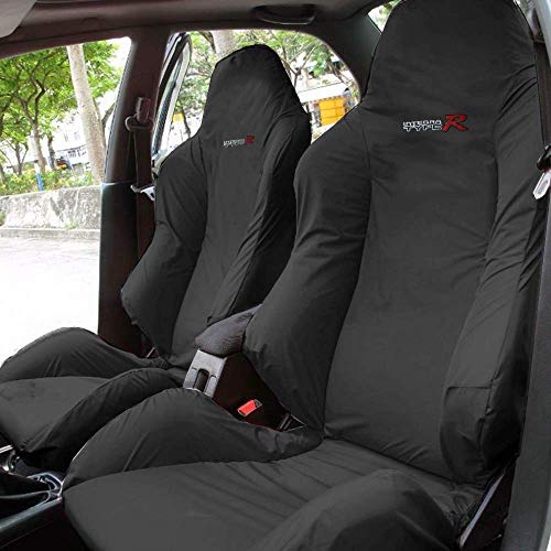 uk custom covers custom designs for ultimate protection Fundas para Asientos de Coche SC143BAD3, Resistentes al Agua, a Medida, para Parte Delantera, para Seat (2 Unidades), Color Negro