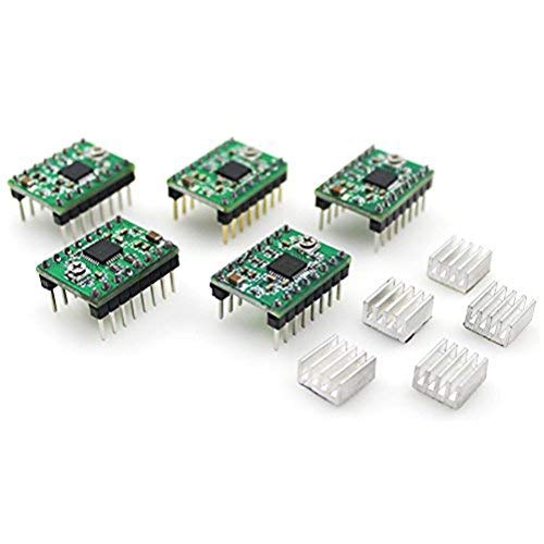 UKCOCO 5pcs Reprap Stepper Driver A4988 Stepper Motor Driver Module disipador de calor para impresora 3D UKCOCO 5pcs Reprap Stepper Driver A4988 Stepper Motor Driver Module disipador de calor para impresora 3D