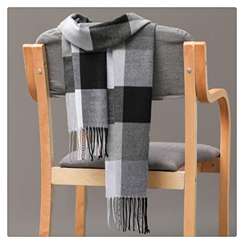 UKKD bufanda Bufanda De Hombres De Invierno Mujeres Con Talla De Color Tamaño Cashmere Cashmere Pensador Pensador Piense En La Bufanda De La Bufanda Del Cortacésped En,12,180X35Cm.