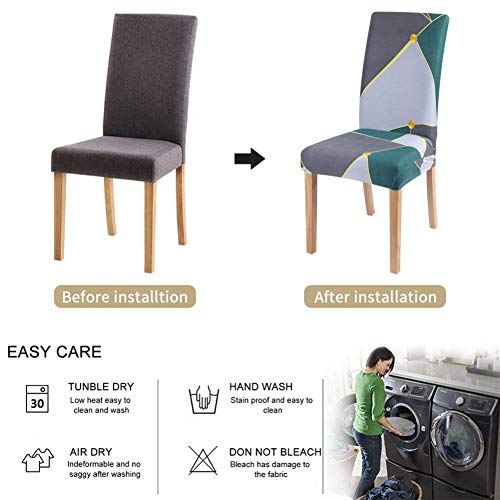 UKKD Fundas sillas Silla De Comedor Tensificada Elástico Removible Silla De Comedor Decoración Protector De Empuje Cubiertas para El Festival del Banco De Bodas,B11,6Pcs. UKKD Fundas sillas Silla De Comedor Tensificada Elástico Removible Silla De Comedor Decoración Protector De Empuje Cubiertas para El Festival del Banco De Bodas,B11,6Pcs.