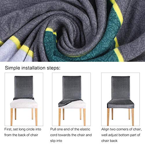 UKKD Fundas sillas Silla De Comedor Tensificada Elástico Removible Silla De Comedor Decoración Protector De Empuje Cubiertas para El Festival del Banco De Bodas,B11,6Pcs. UKKD Fundas sillas Silla De Comedor Tensificada Elástico Removible Silla De Comedor Decoración Protector De Empuje Cubiertas para El Festival del Banco De Bodas,B11,6Pcs.