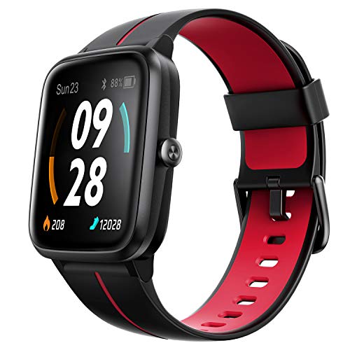 Ulefone Watch GPS - 40 Días Duración Batería, Reloj Inteligente 5ATM Impermeable, Pantalla 1,3”, Pulsera Actividad Deportivo, Pulsómetro, Rastreador Ejercicios Monitor Sueño para iOS Android Rojo