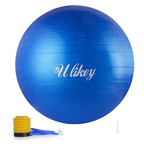 Ulikey Pelota de Ejercicio, Pelota Gimnasia - 65 cm Pelota de Ejercicio para Fitness Adecuada para Hombres y Mujeres, Puede Soportar 200KG