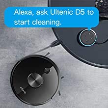 Ultenic Robot Aspirador D5S, aplicación Inteligente, función de Alexa y Asistente de Google, Robot de Limpieza de Pisos 4 en 1 para Limpieza del hogar/Polvo/Pelo de Animales/Cabello